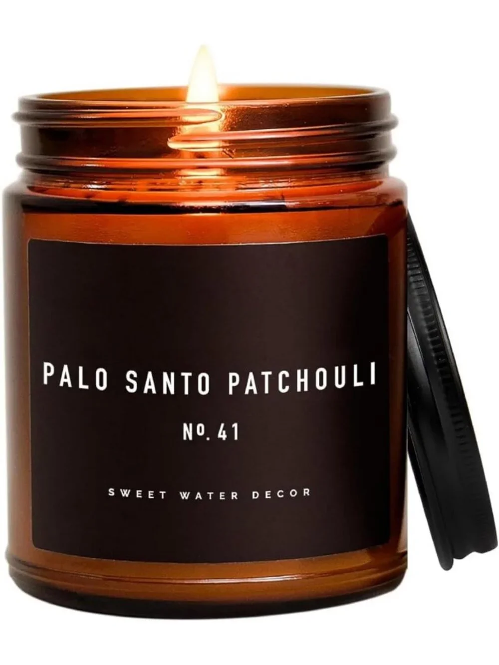 Palo Santo Patchouli Scented Soy Candle - Vanilla, Musk, Sandalwood - 9oz Spa